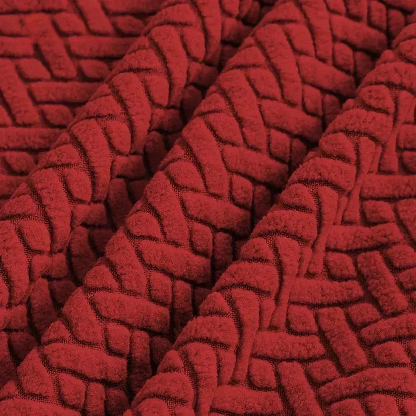 Velvet Strip Design Fitted Dinning Chair Covers Maroon