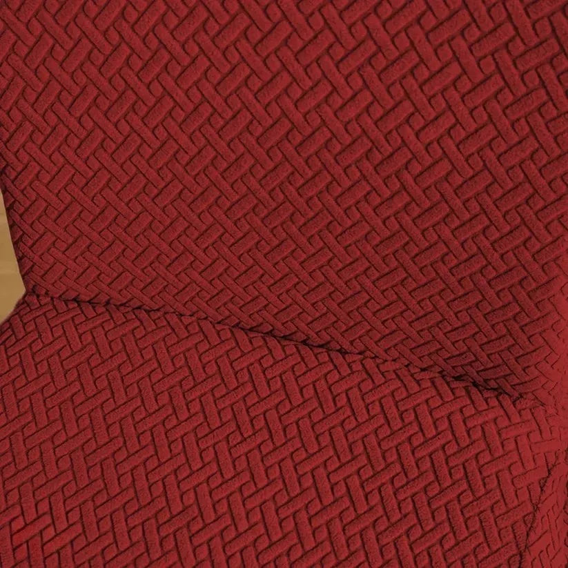 Velvet Strip Design Fitted Dinning Chair Covers Maroon