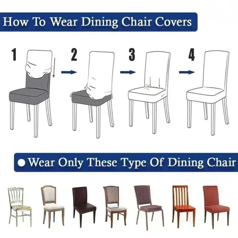 Velvet Strip Design Fitted Dinning Chair Covers Maroon