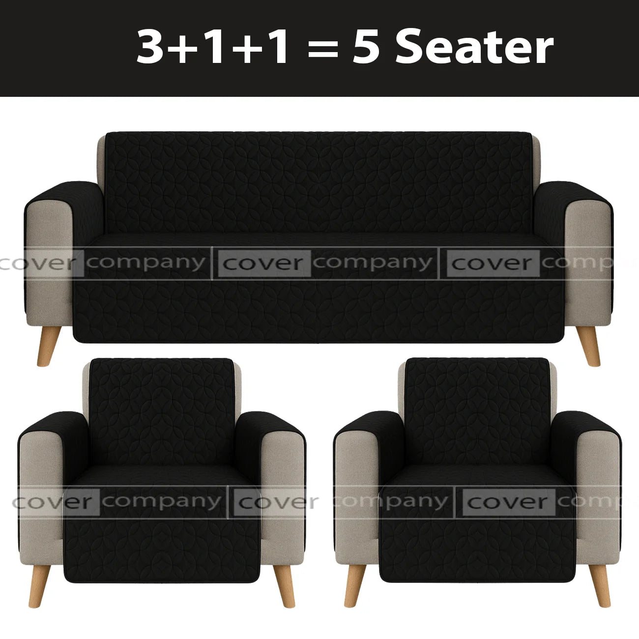 Ultrasonic Sofa Cover  (BLACK)