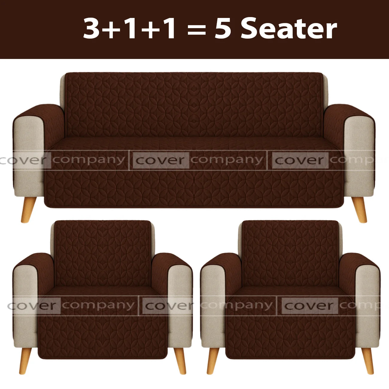 Ultrasonic Sofa Cover  ( BROWN )