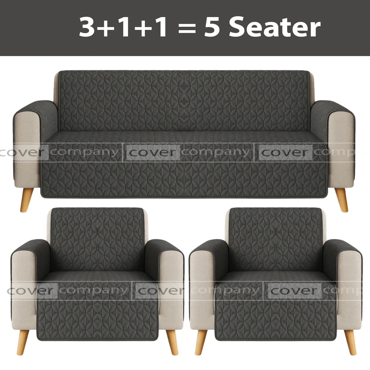 Ultrasonic Sofa Cover  (GREY )