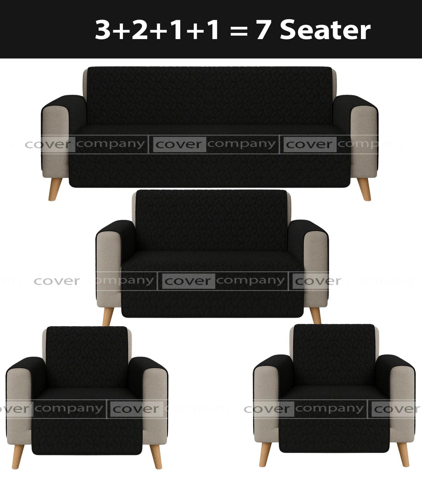 Ultrasonic Sofa Cover  (BLACK)
