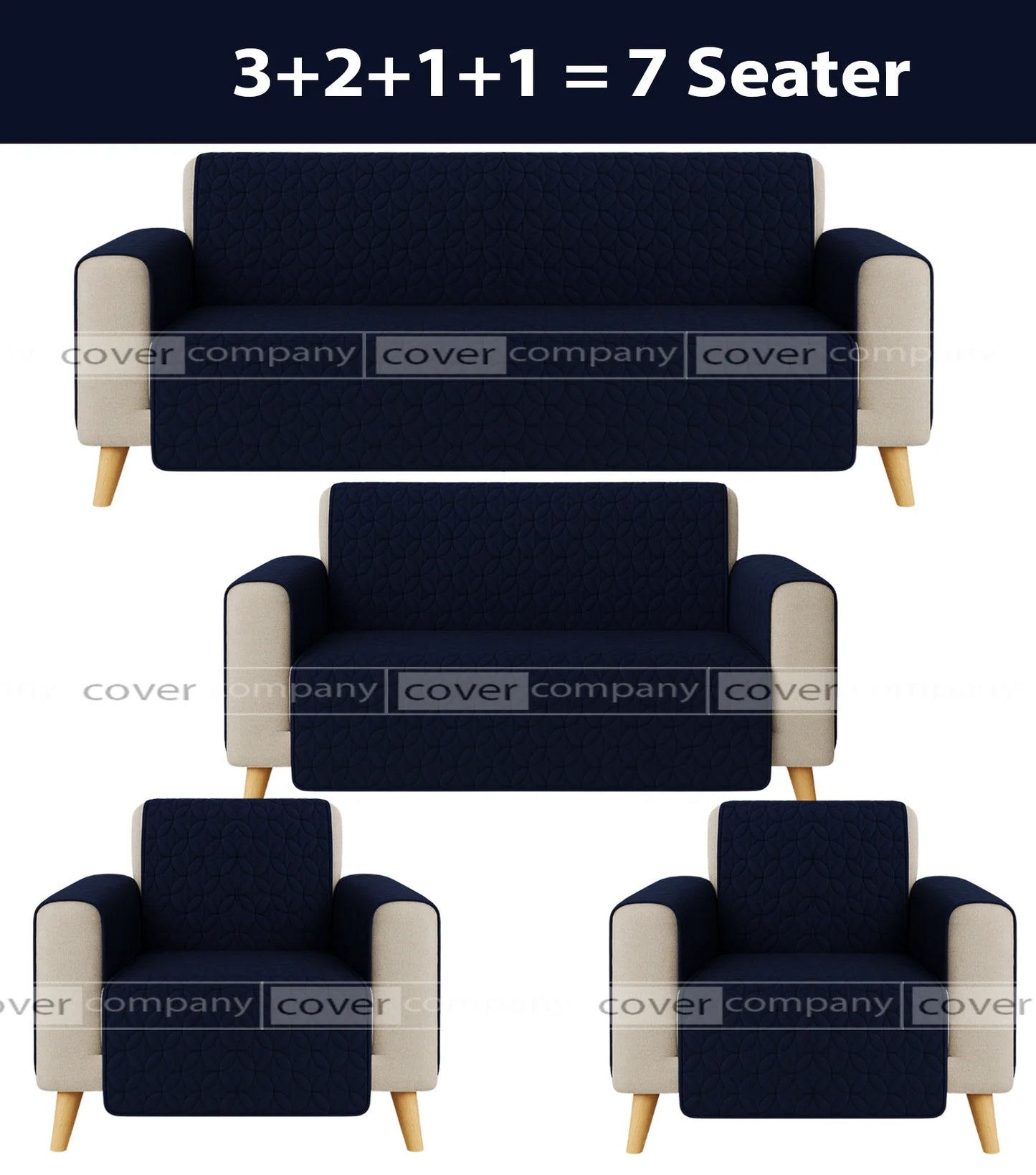 Ultrasonic Sofa Cover  (BLUE)