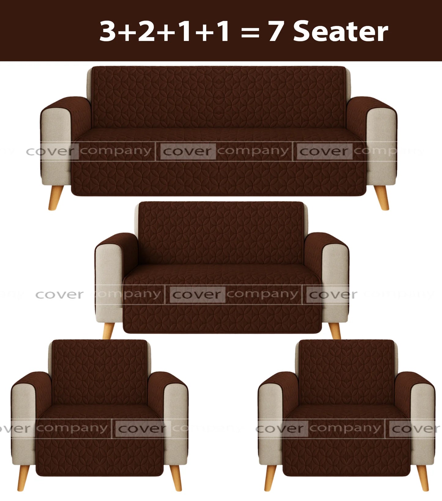 Ultrasonic Sofa Cover  ( BROWN )