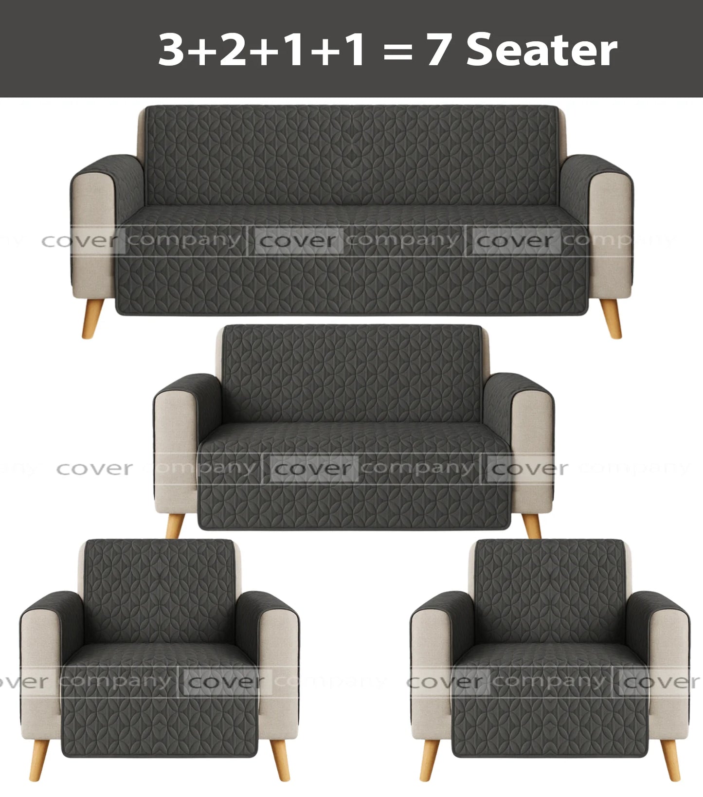 Ultrasonic Sofa Cover  (GREY )