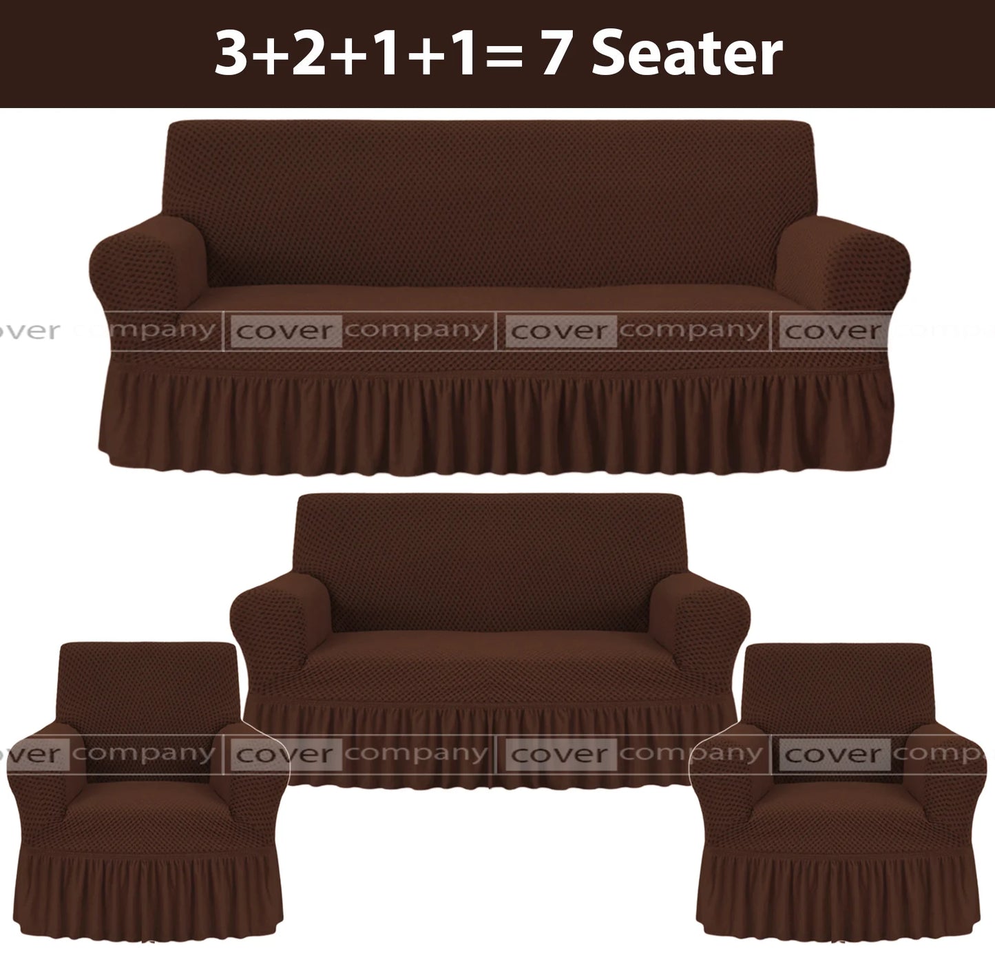 Turkish Style Sofa Cover Dark Brown