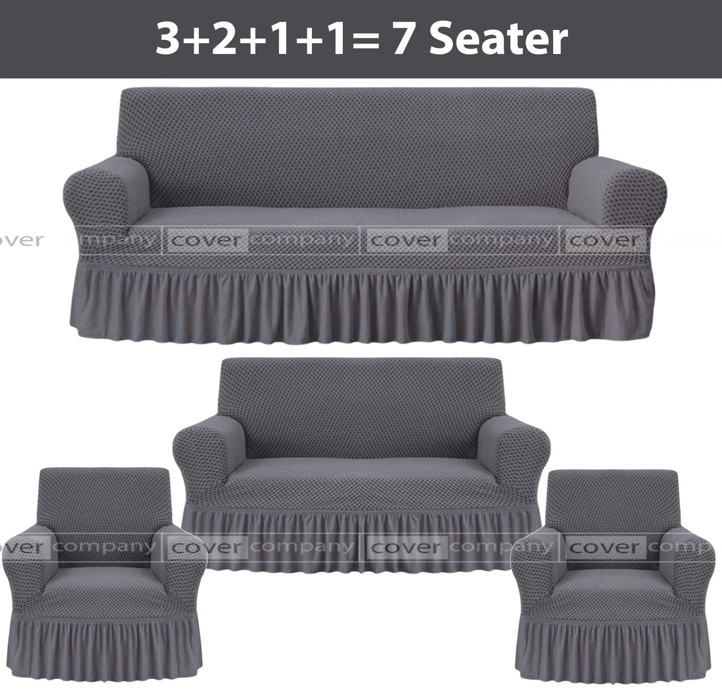 Turkish Style Sofa Cover Grey