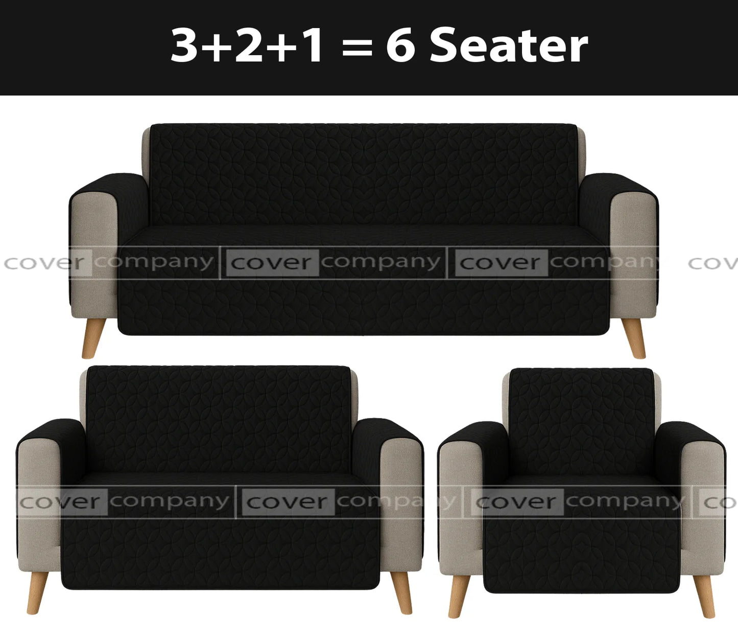 Ultrasonic Sofa Cover  (BLACK)