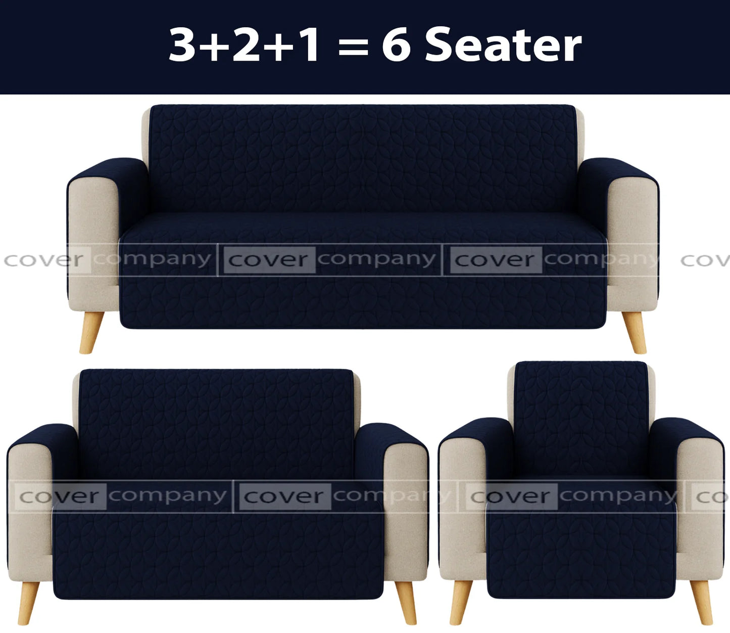 Ultrasonic Sofa Cover  (BLUE)