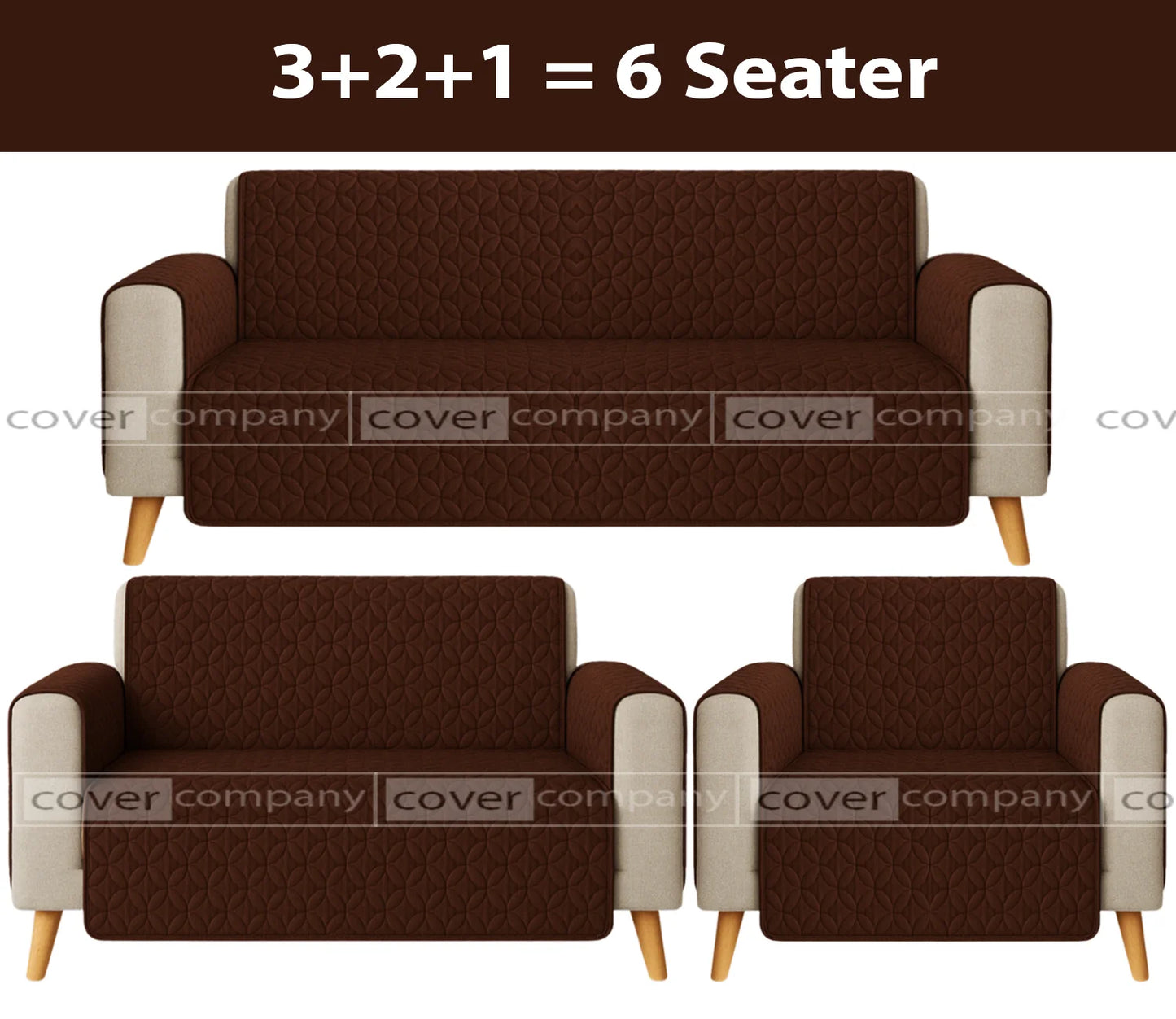 Ultrasonic Sofa Cover  ( BROWN )