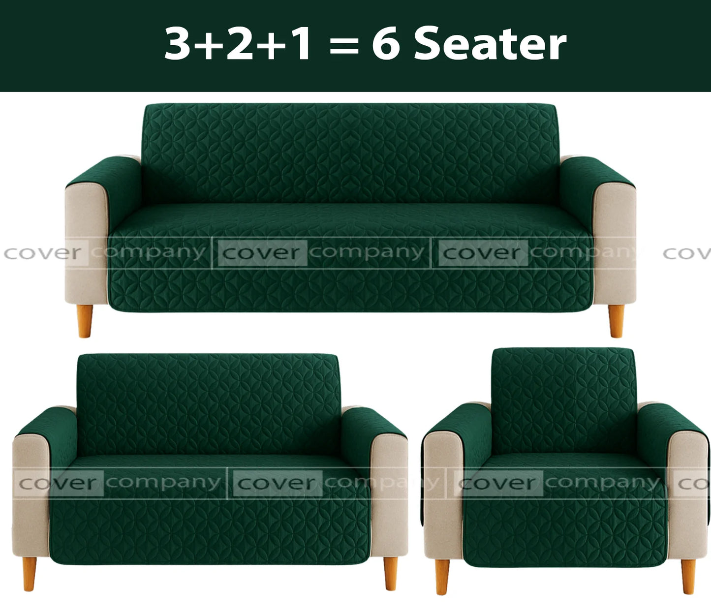 Ultrasonic Sofa Cover  (GREEN )
