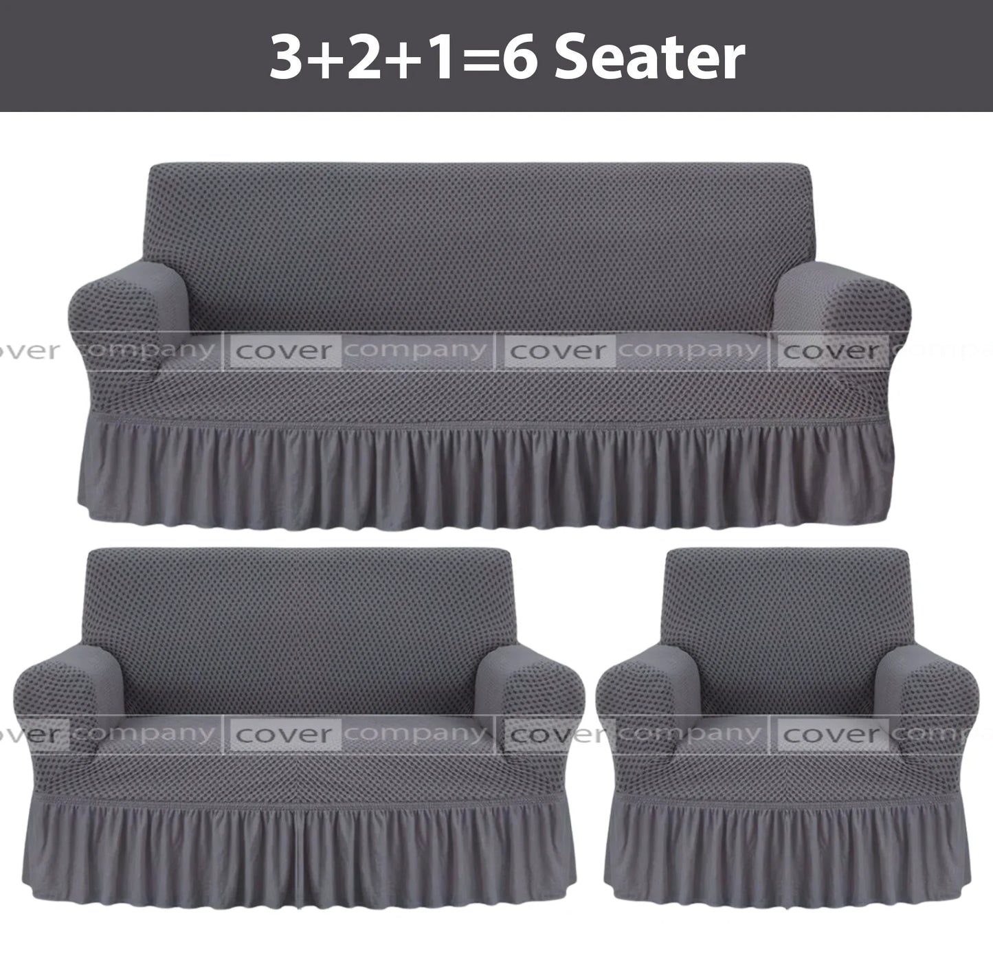 Turkish Style Sofa Cover Grey