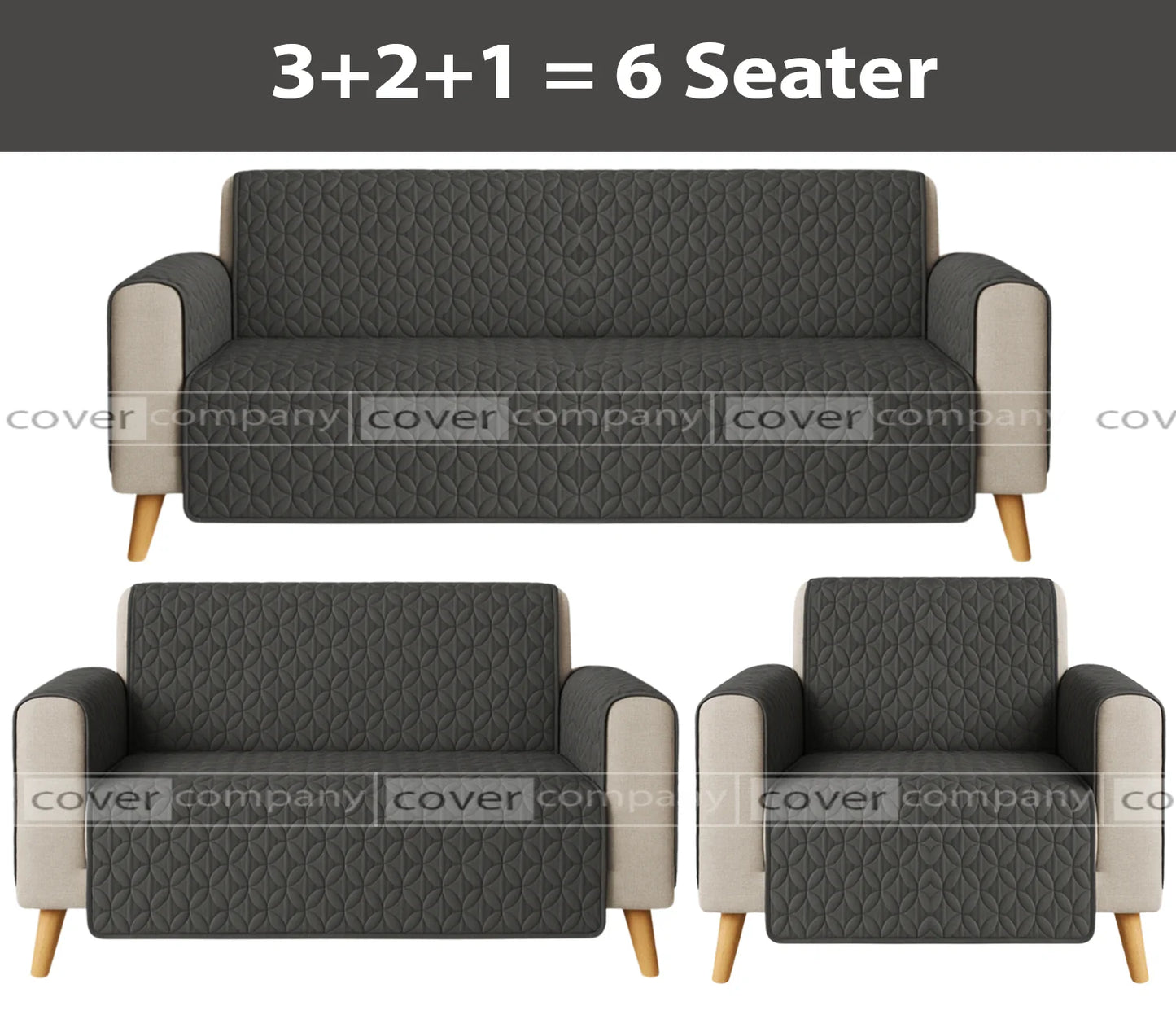 Ultrasonic Sofa Cover  (GREY )