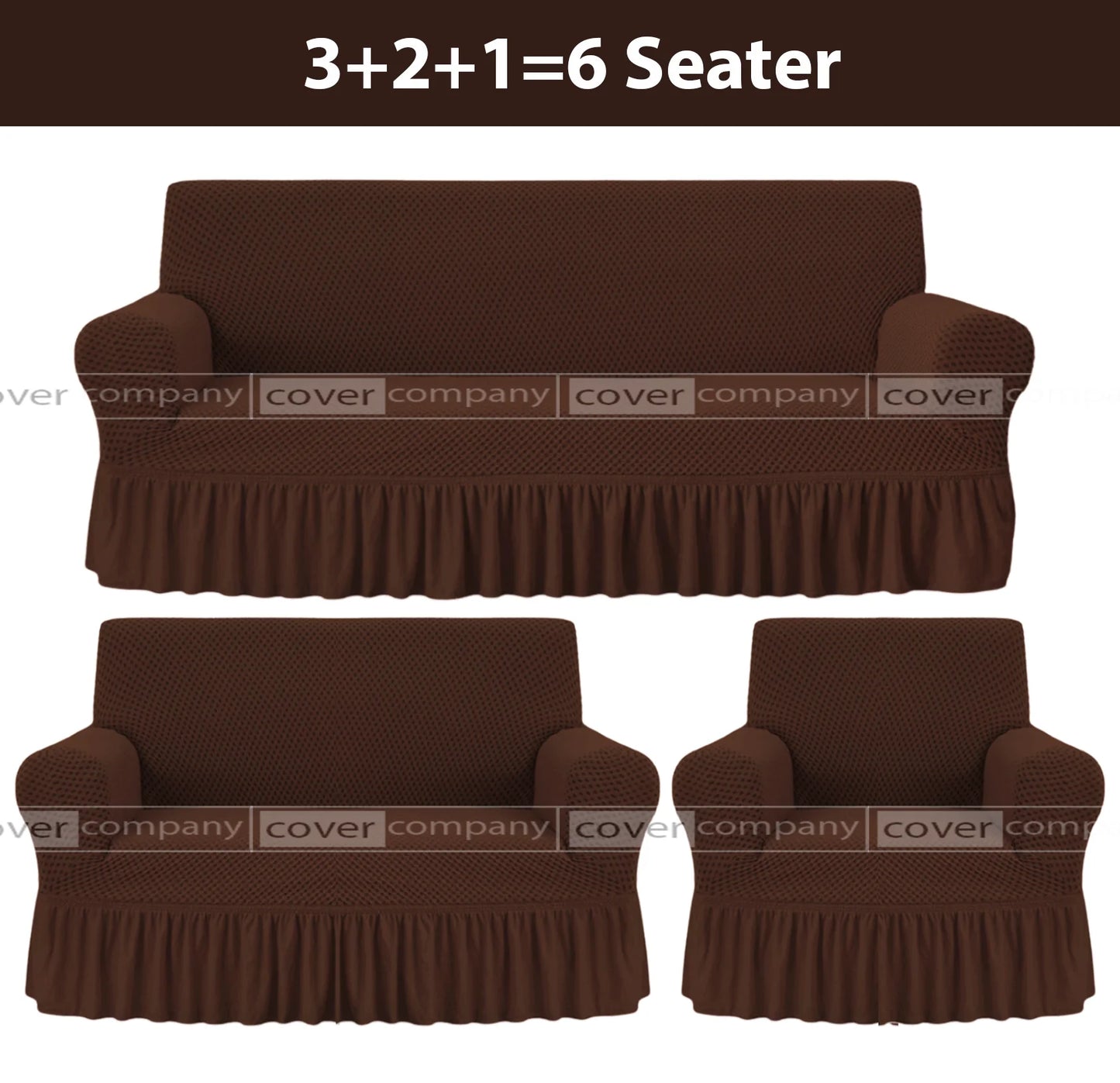 Turkish Style Sofa Cover Dark Brown