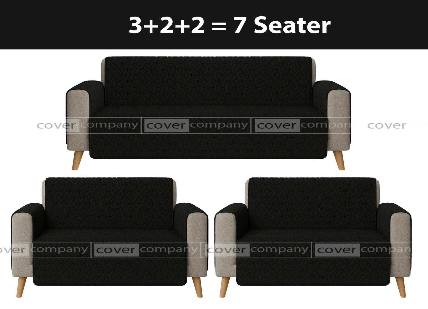 Ultrasonic Sofa Cover  (BLACK)