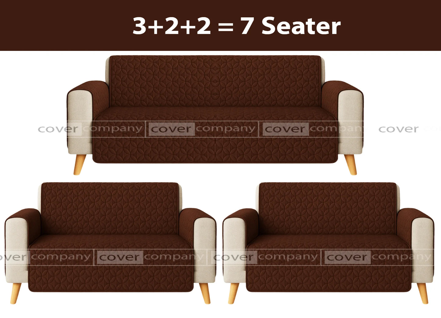Ultrasonic Sofa Cover  ( BROWN )
