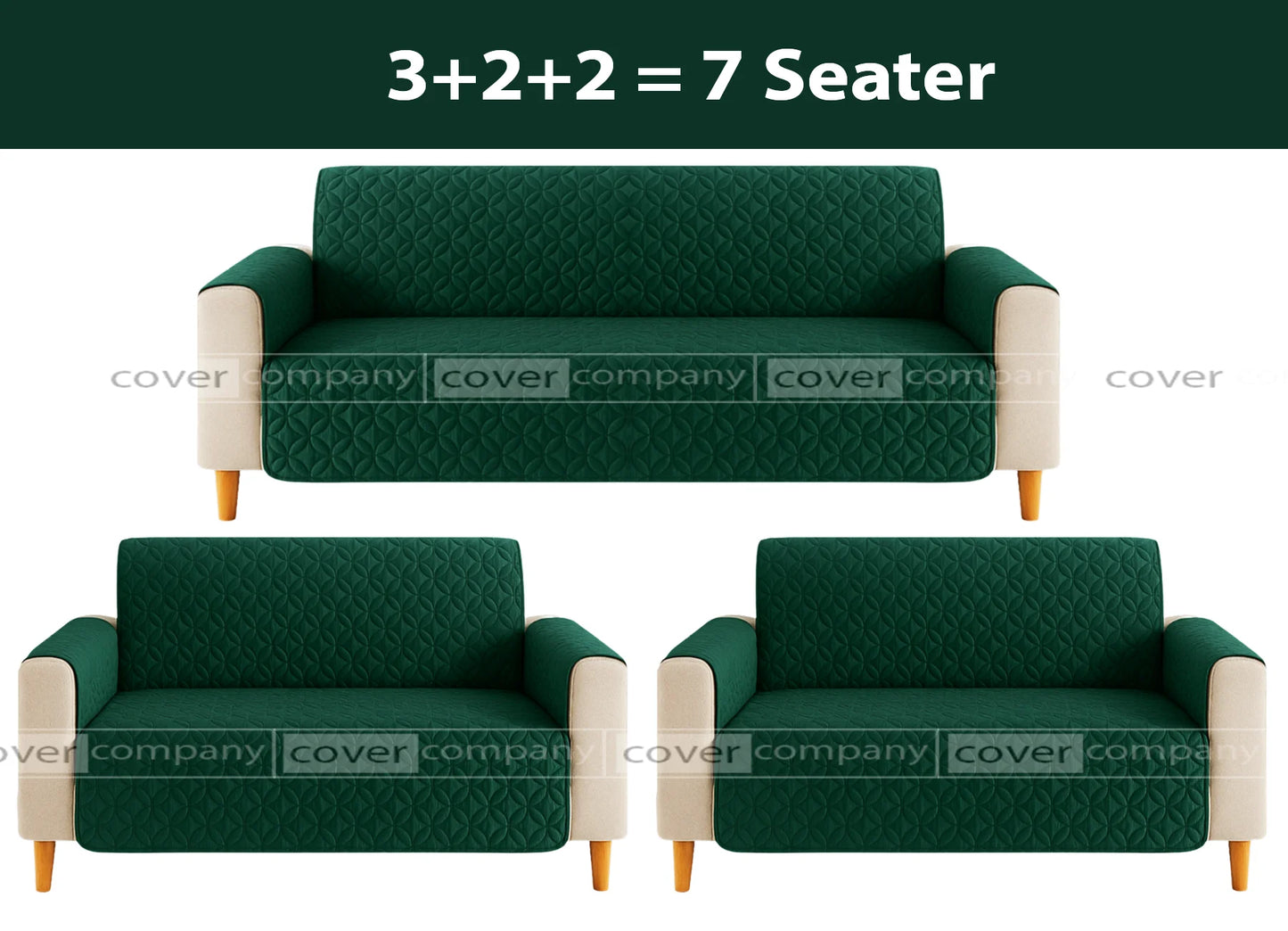 Ultrasonic Sofa Cover  (GREEN )