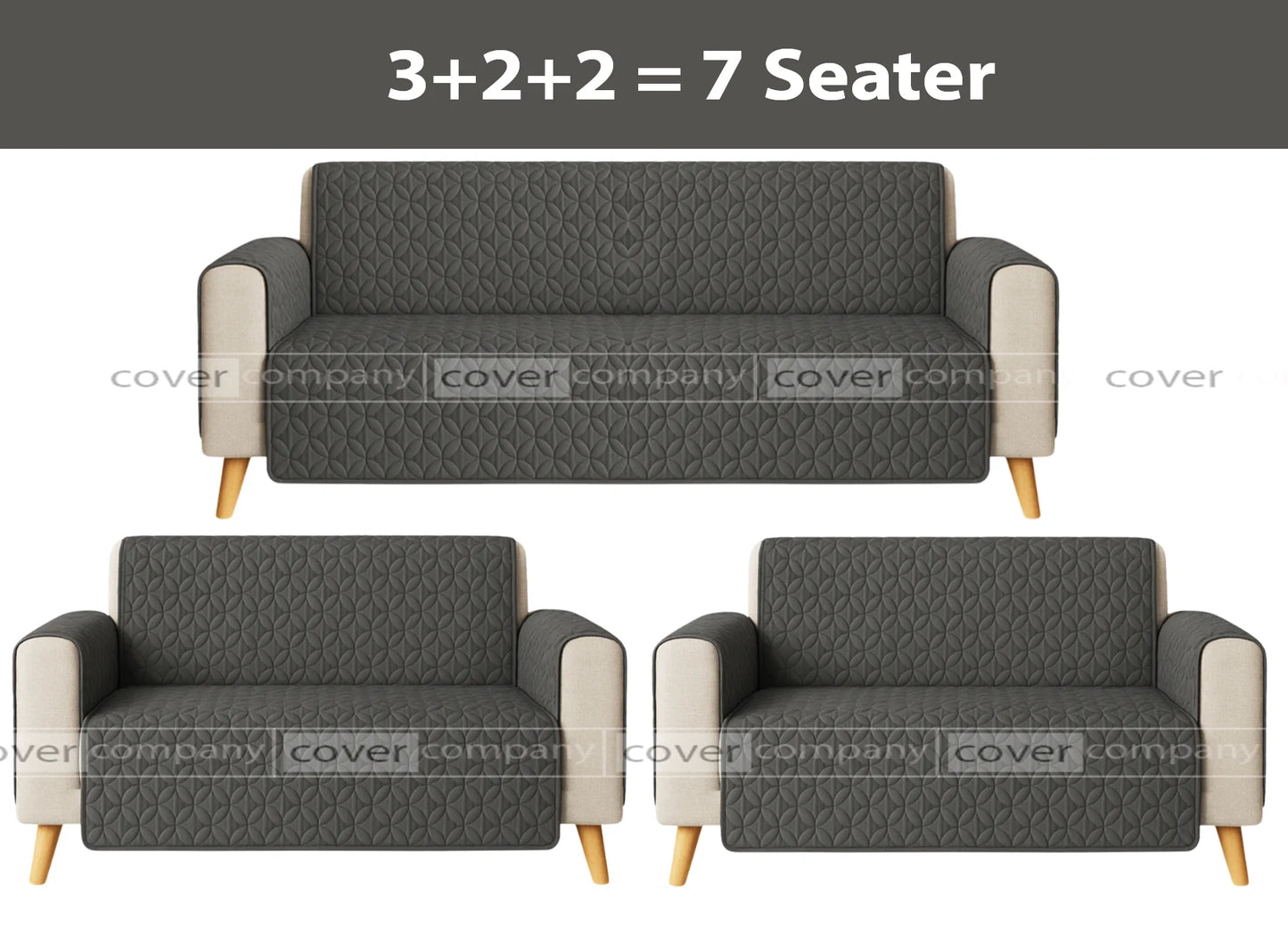 Ultrasonic Sofa Cover  (GREY )