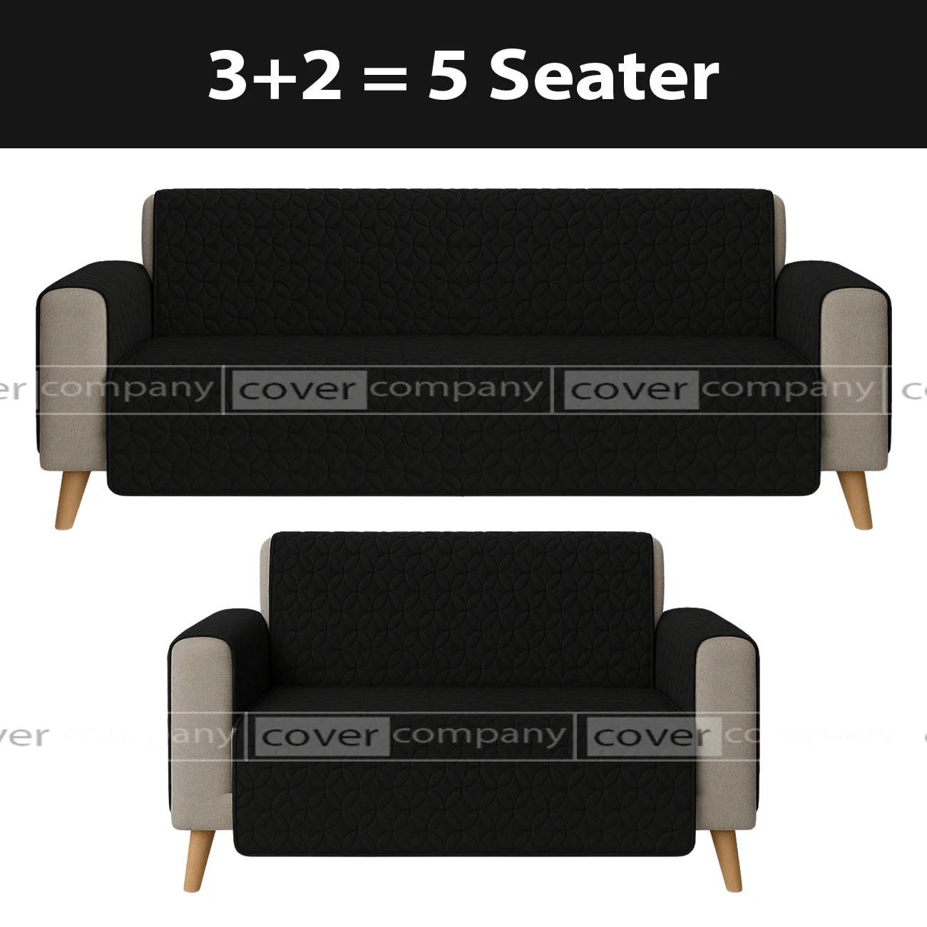 Ultrasonic Sofa Cover  (BLACK)