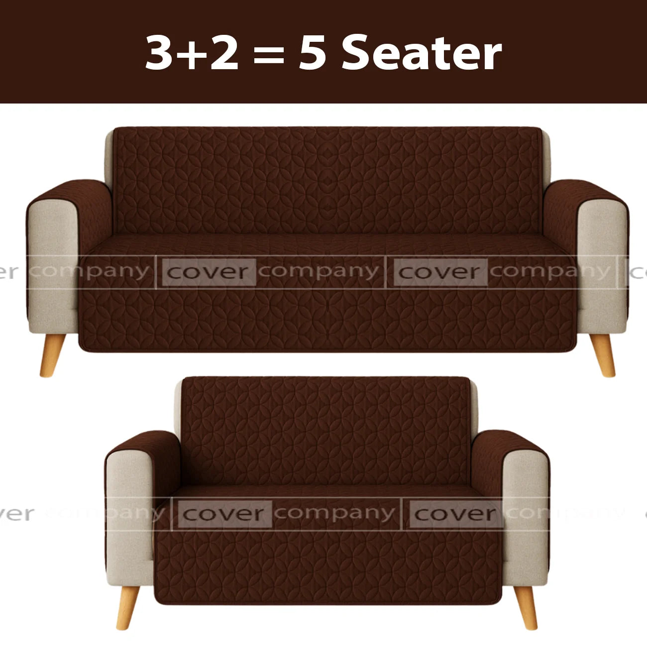 Ultrasonic Sofa Cover  ( BROWN )