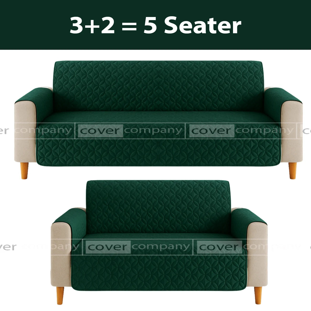 Ultrasonic Sofa Cover  (GREEN )