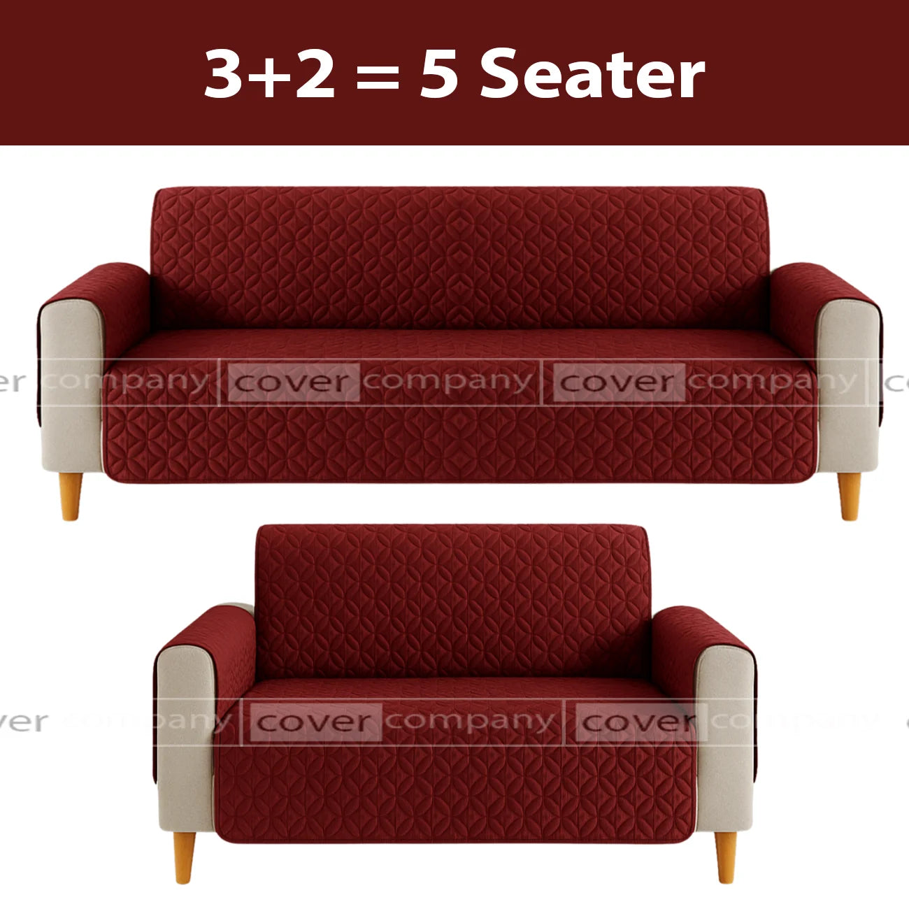 Ultrasonic Sofa Cover  (Maroon)