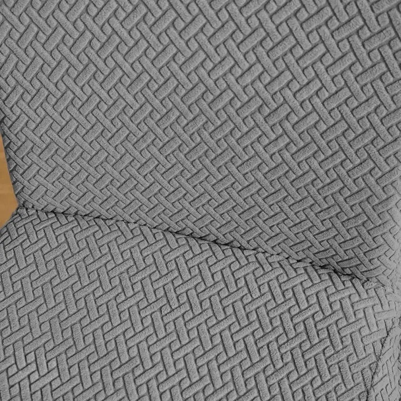 Velvet Strip Design Fitted Dinning Chair Covers Grey