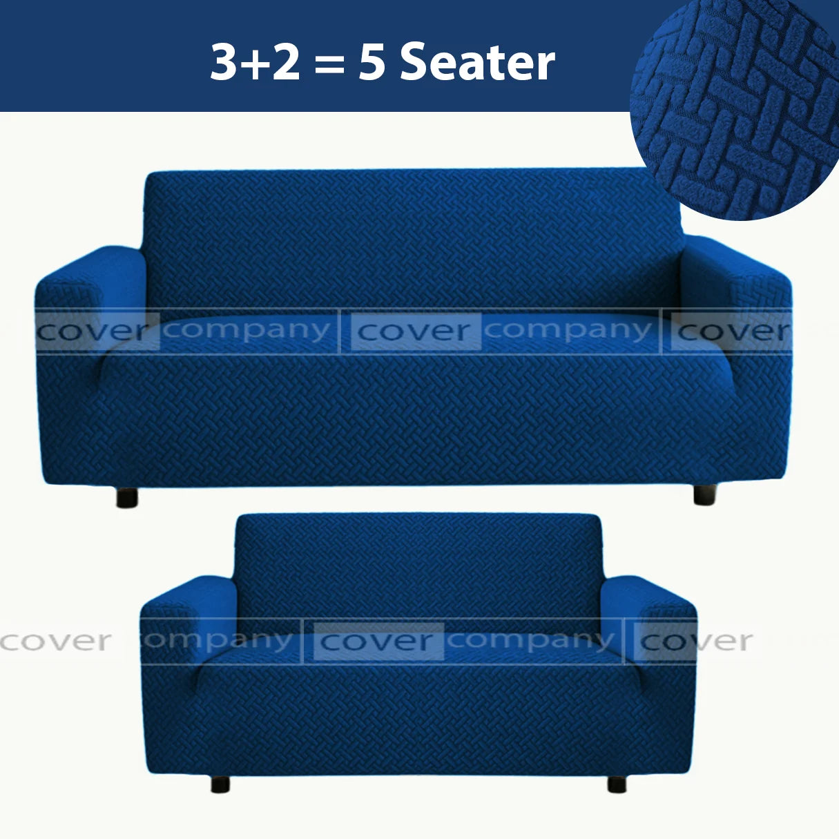 STRIPE JACQUARD SOFA COVER BLUE