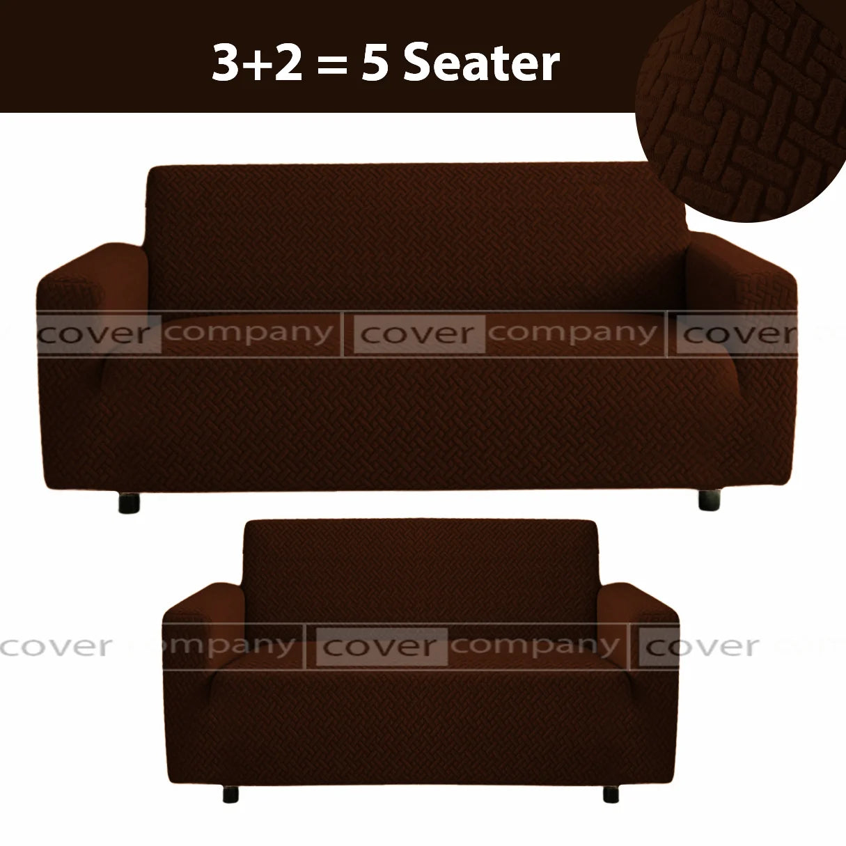 STRIPE JACQUARD SOFA COVER BROWN