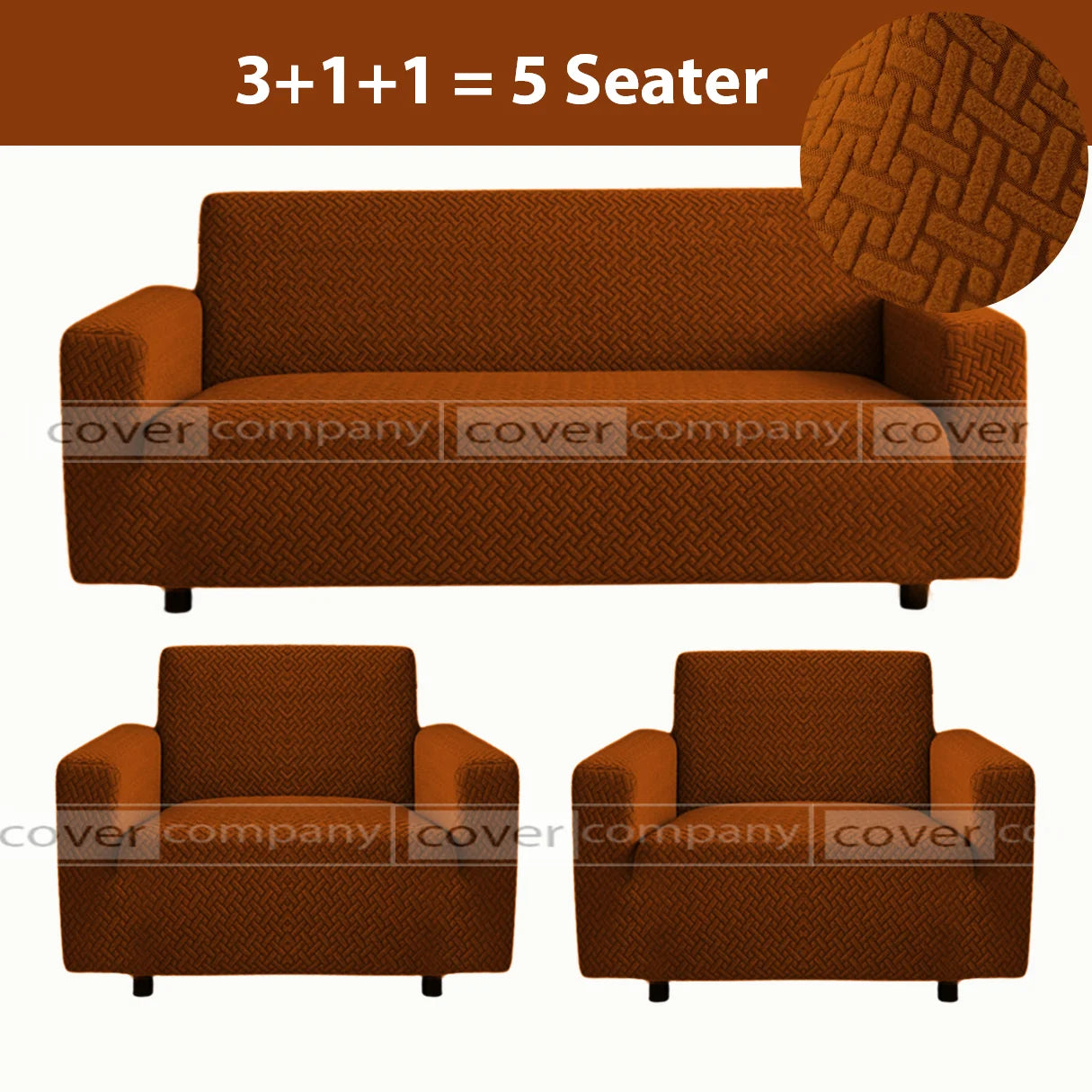STRIPE JACQUARD SOFA COVER COPER