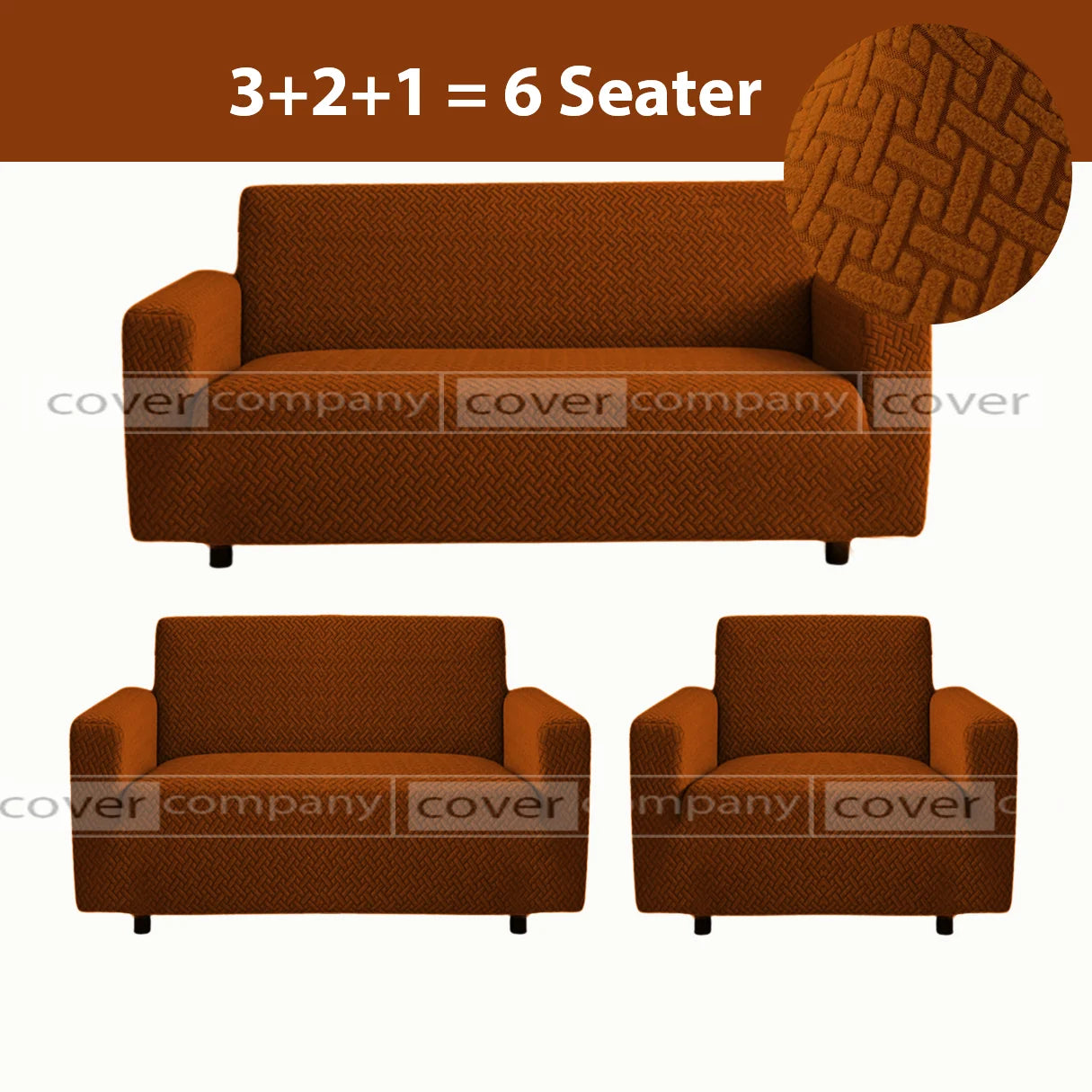 STRIPE JACQUARD SOFA COVER COPER