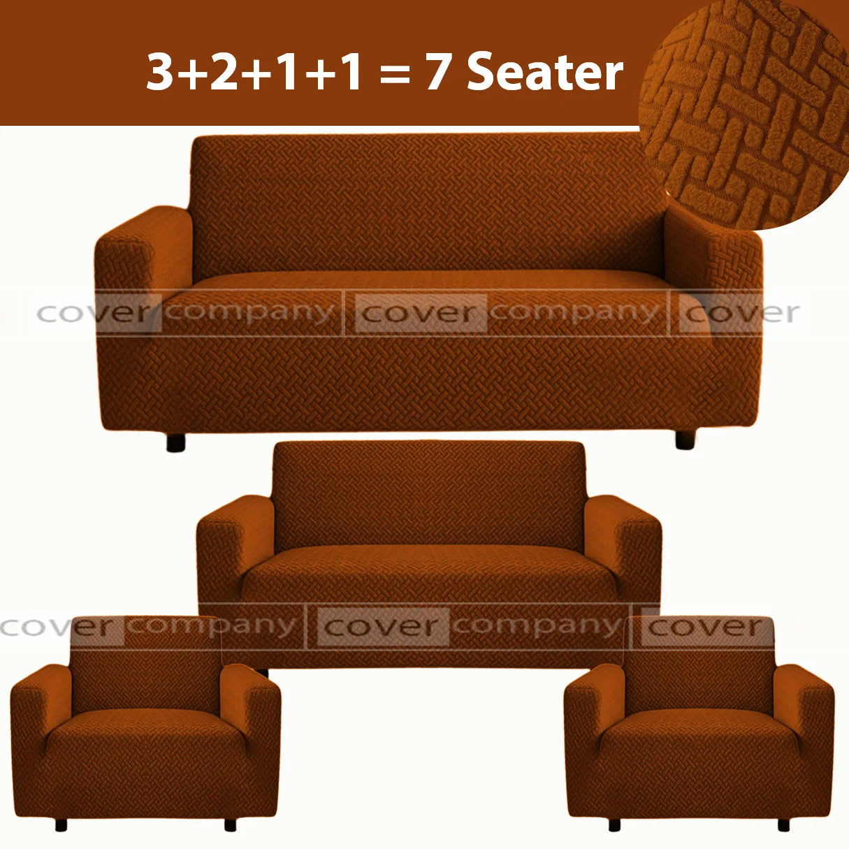 STRIPE JACQUARD SOFA COVER COPER