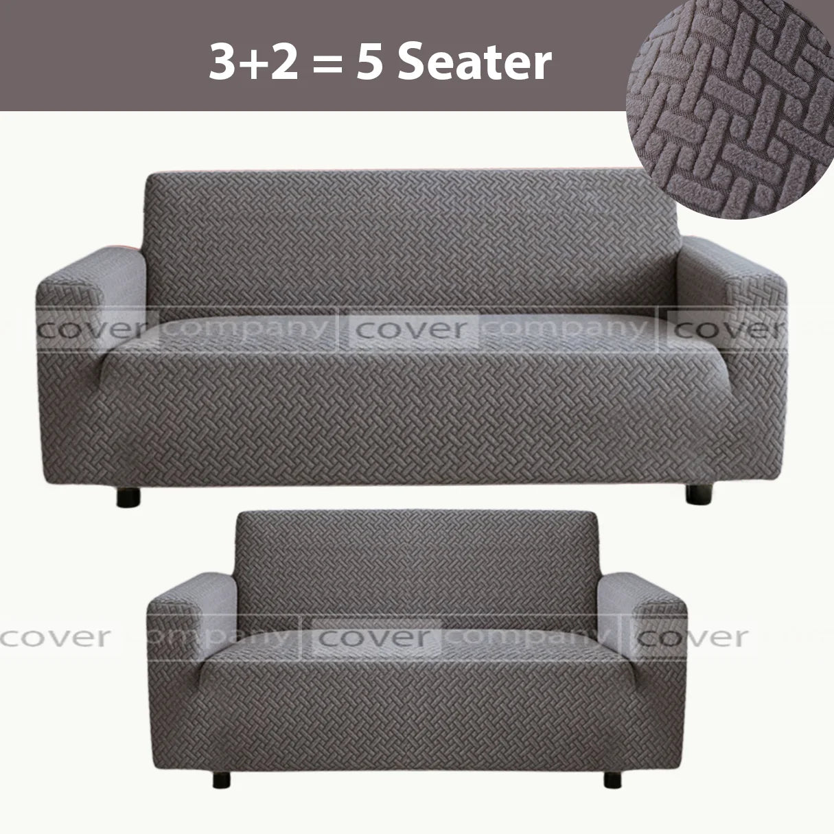 STRIPE JACQUARD SOFA COVER GREY