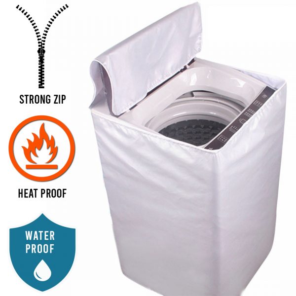White Color 100% Waterproof Top Loaded Washing Machine Cover