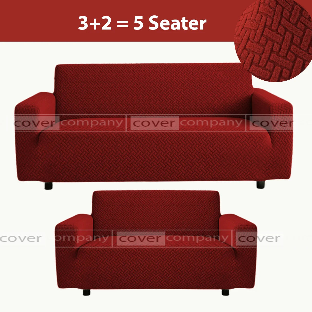 STRIPE JACQUARD SOFA COVER MAROON