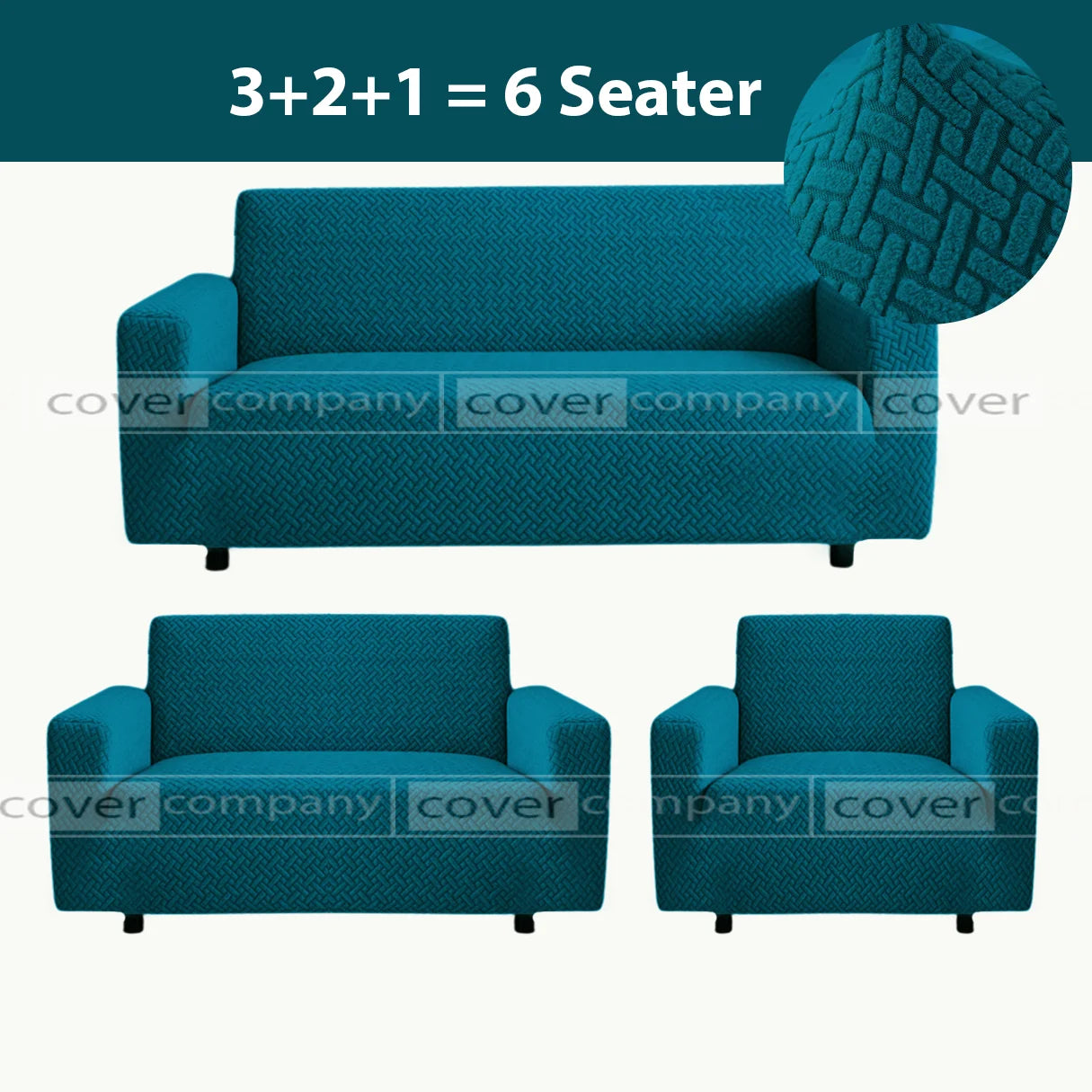 STRIPE JACQUARD SOFA COVER ZINK